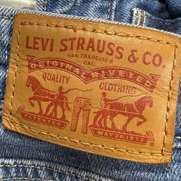 Levi's 721 High Rise Cut-Off Denim Short Size 30 Womens M Wash Frayed Hem - Picture 6 of 7